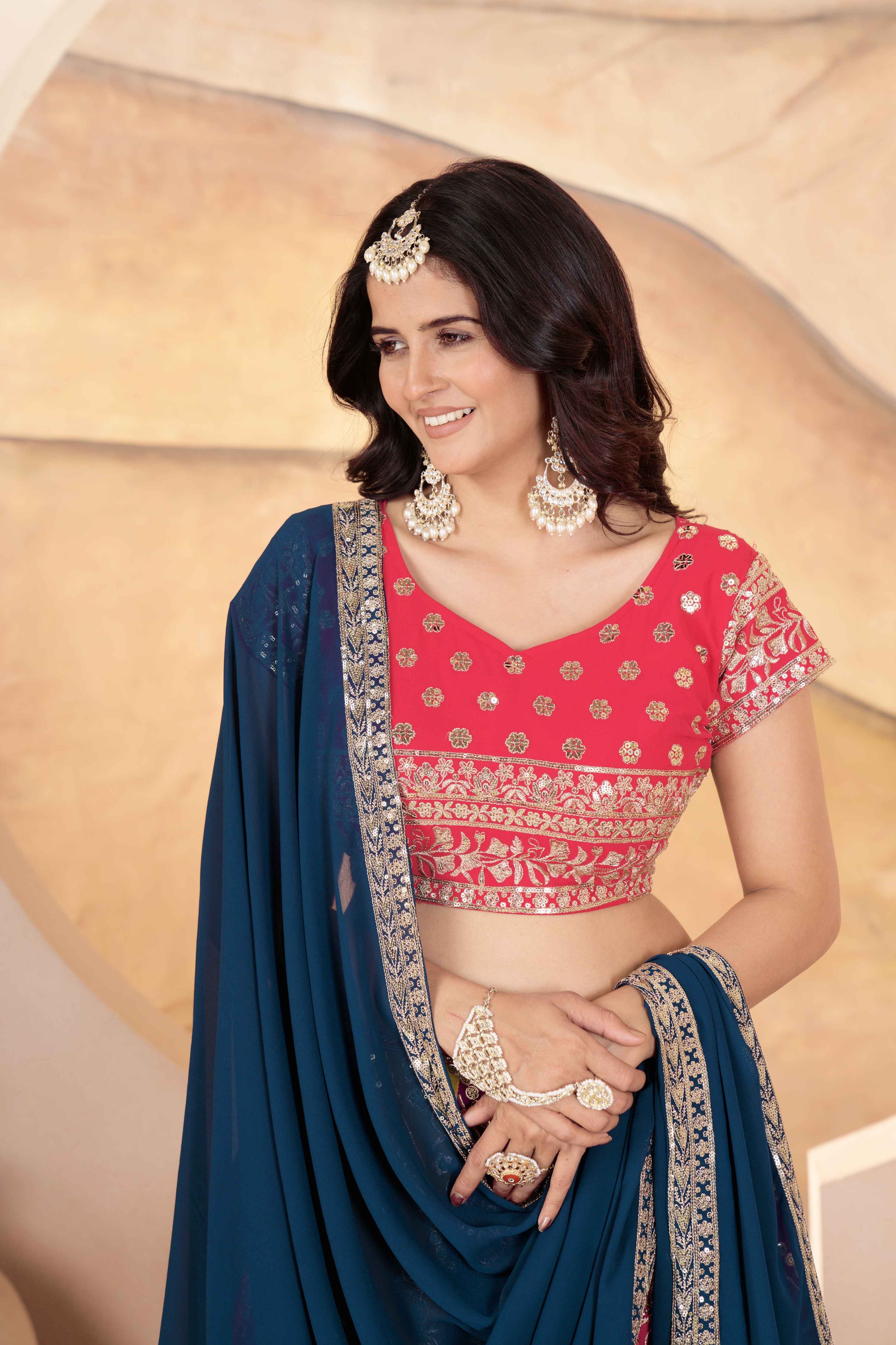 Magical Multicolor Georgette Embroidery Designer Festival Wear Lehenga Choli with Dupatta