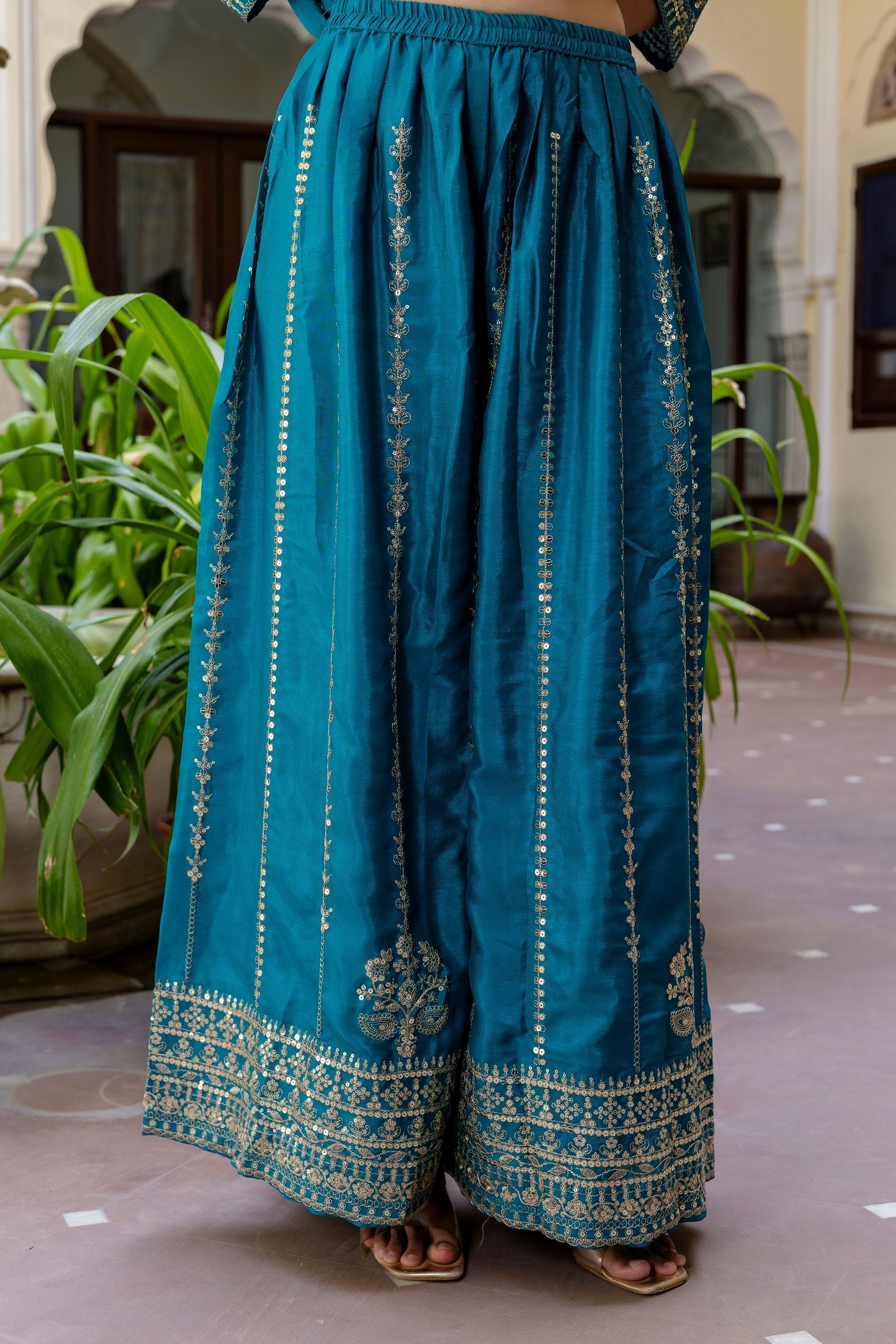 Royal Blue Embroidered Sequence Zari Designer Wedding Guest Wear Salwar Suit With Dupatta