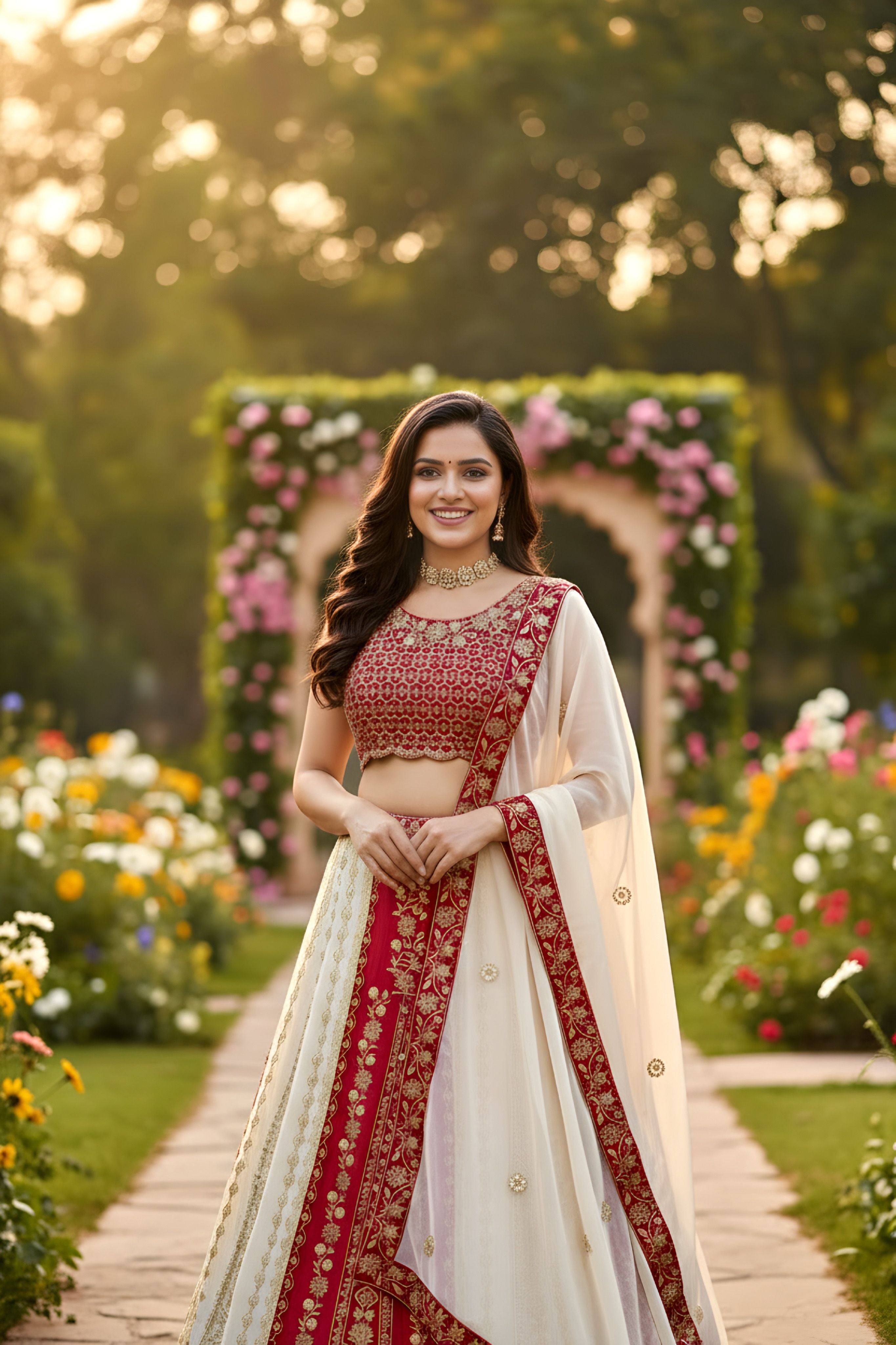 Beautiful Golden Georgette Sequence Designer Bridal Wear Lehenga Choli With Dupatta