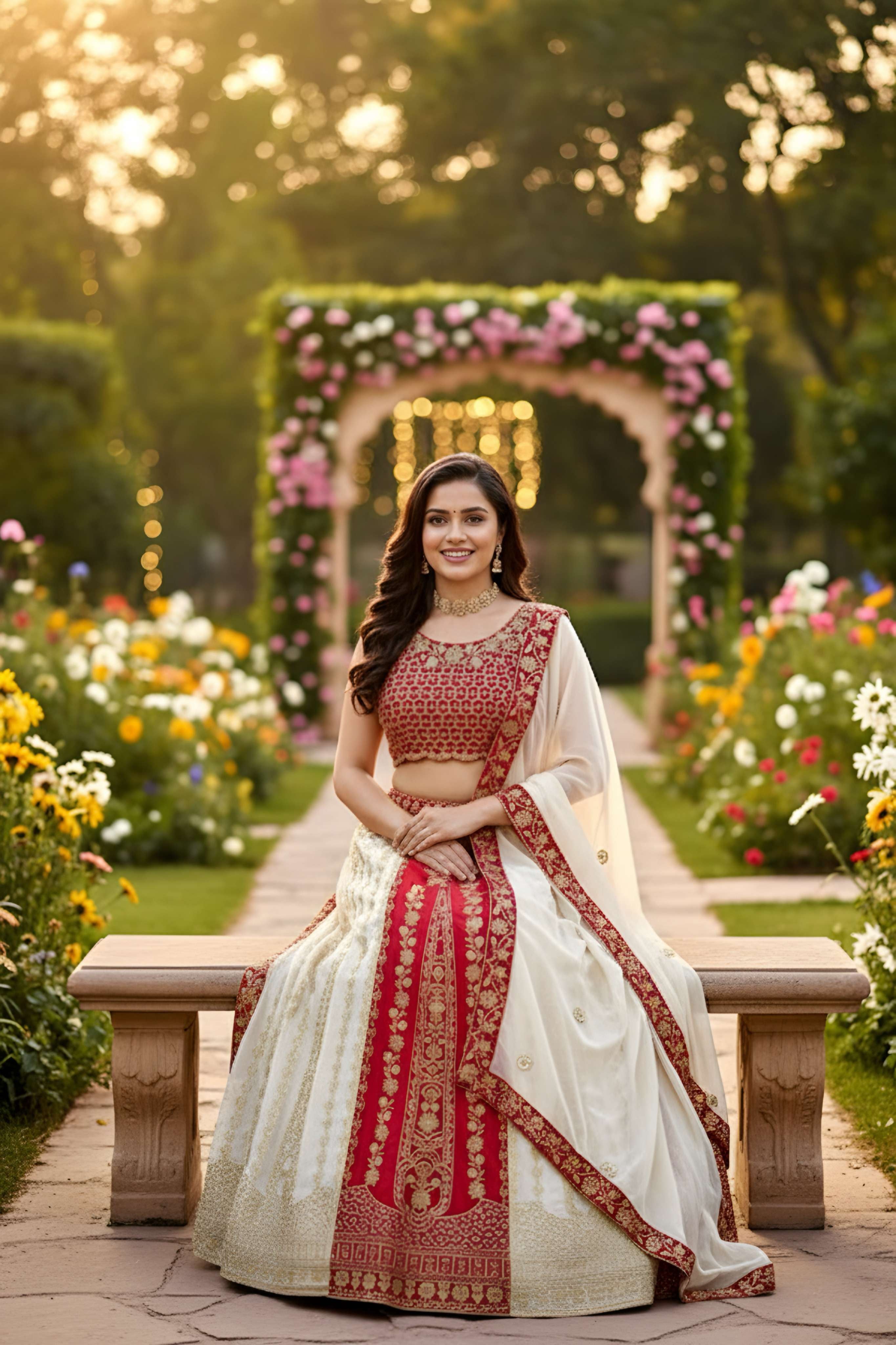 Beautiful Golden Georgette Sequence Designer Bridal Wear Lehenga Choli With Dupatta