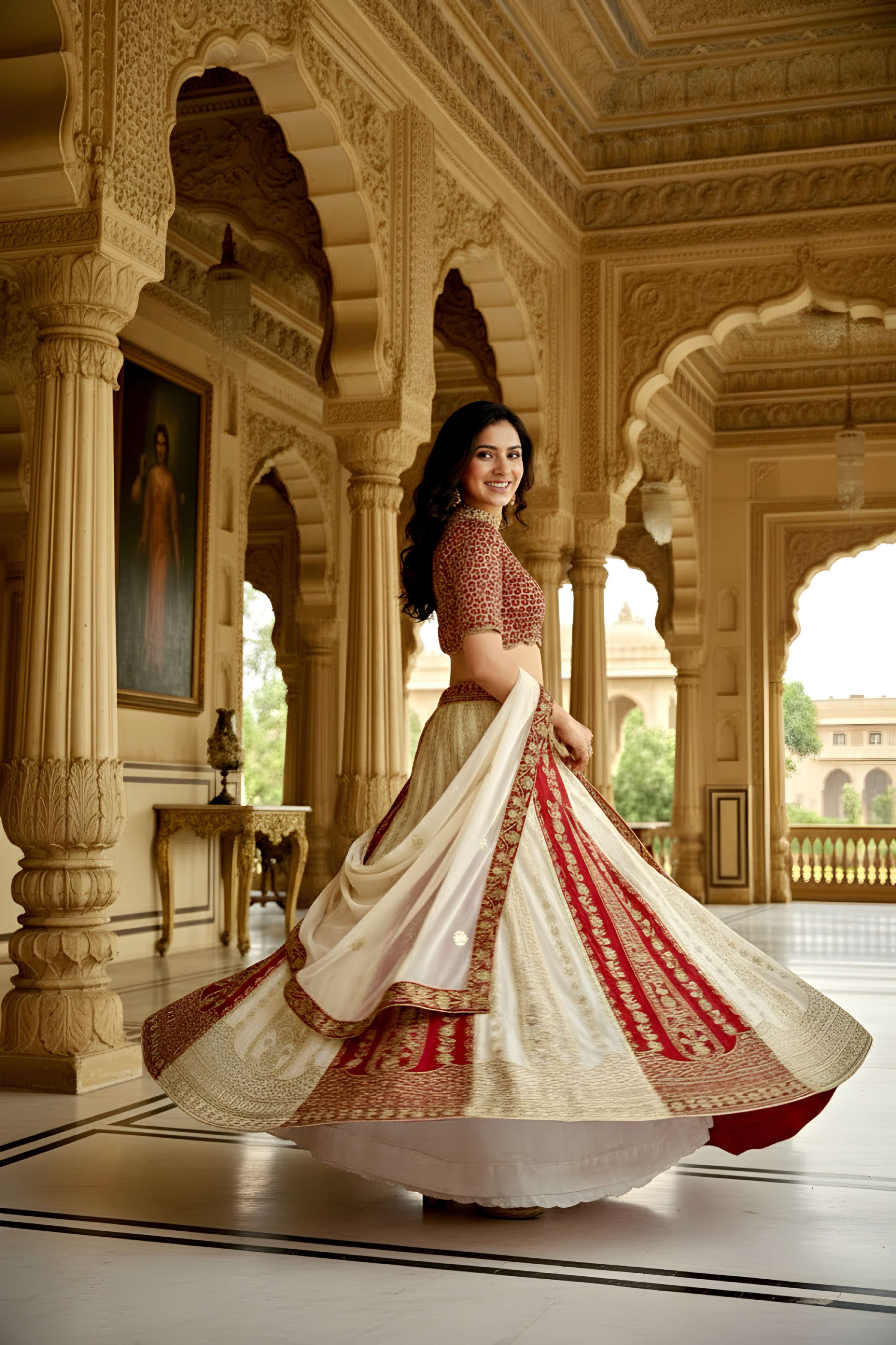 Beautiful Golden Georgette Sequence Designer Bridal Wear Lehenga Choli With Dupatta