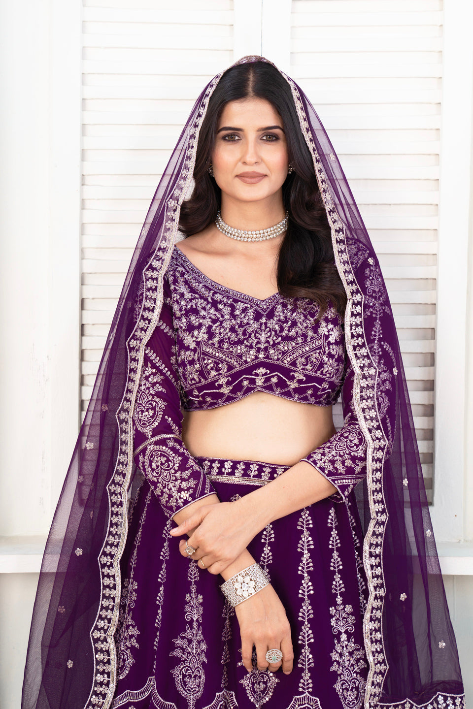 Designer Purple Lehenga with Intricate Embroidery