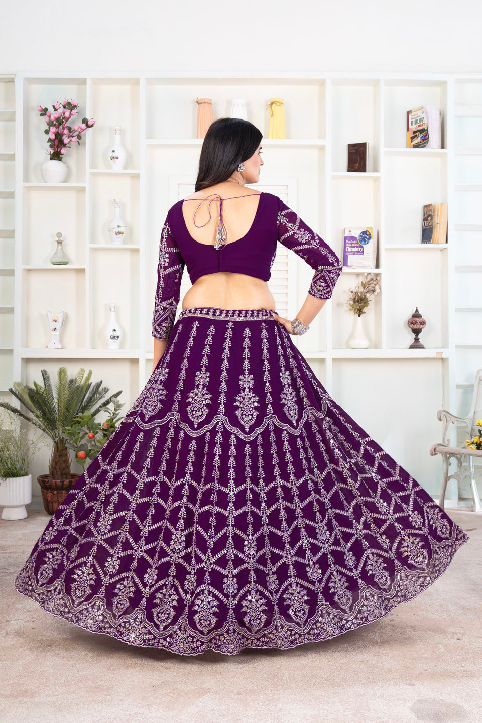 Designer Purple Lehenga with Intricate Embroidery