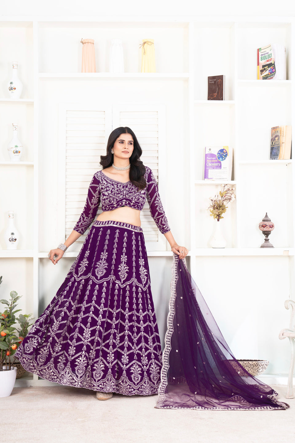 Designer Purple Lehenga with Intricate Embroidery